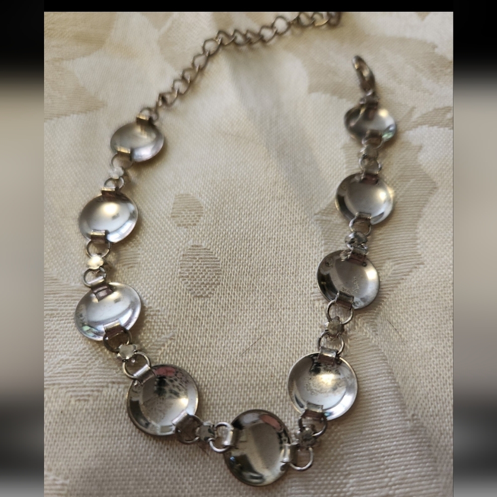 Silvertone & Rhinestone Bracelet - Picture 2 of 4